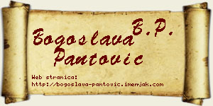 Bogoslava Pantović vizit kartica